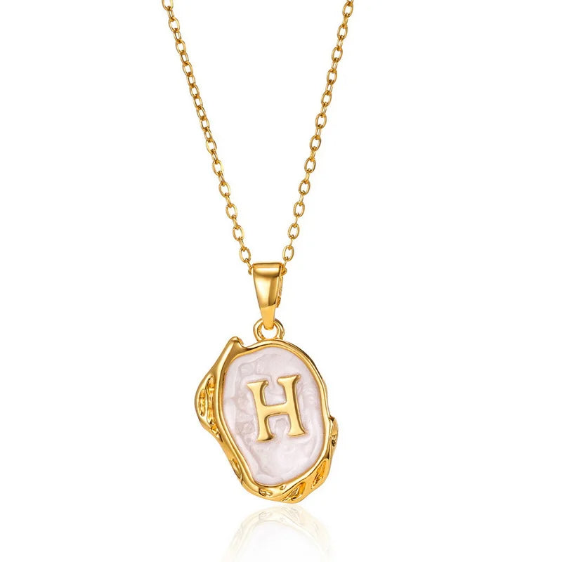 the best A-Z Alphabet Gold Plated Stainless Steel Pendant Necklace