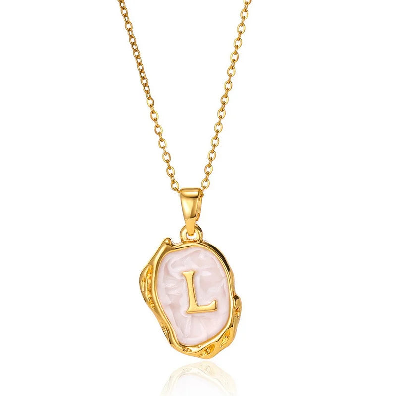 the best A-Z Alphabet Gold Plated Stainless Steel Pendant Necklace