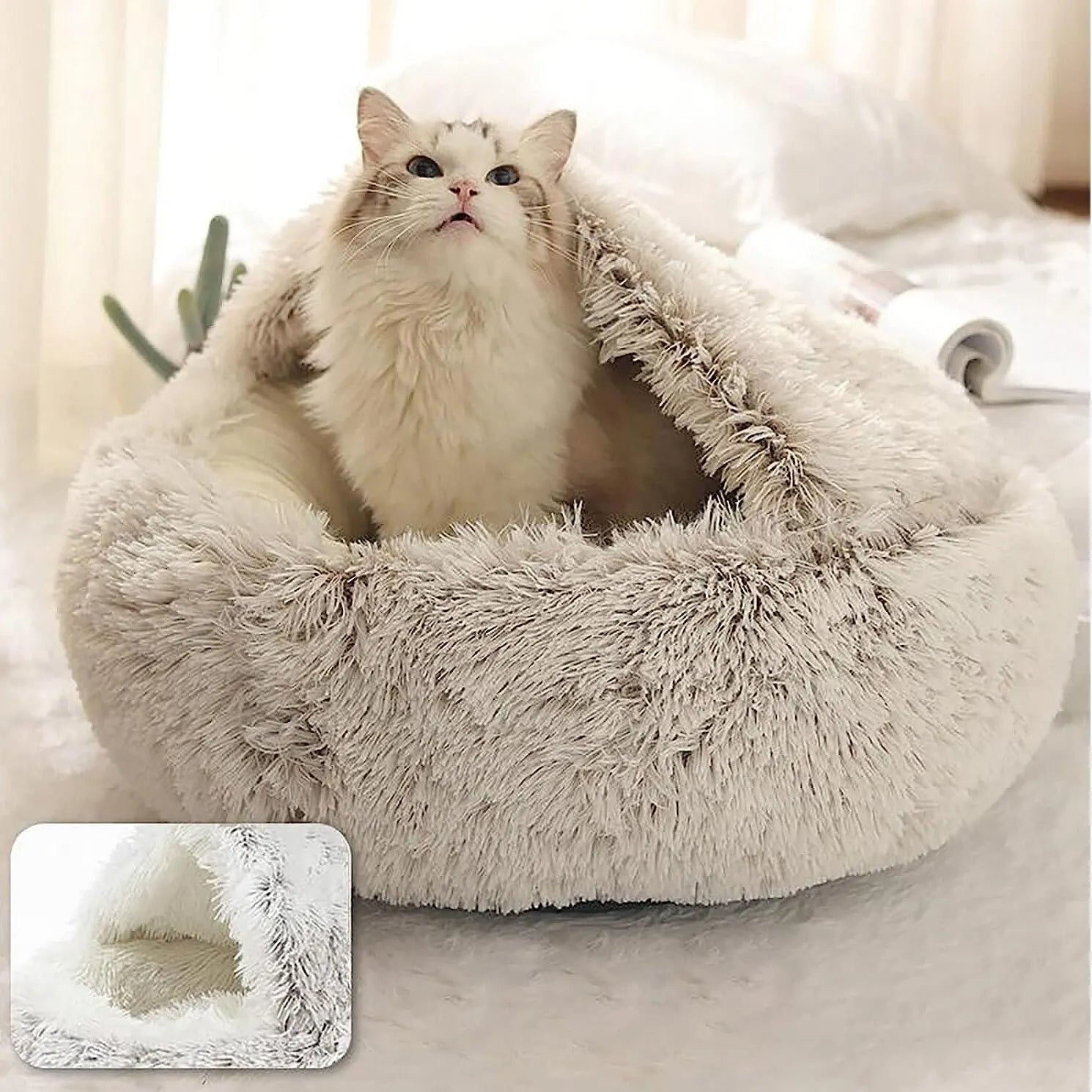 the new trending Soft Plush Round Cat Bed