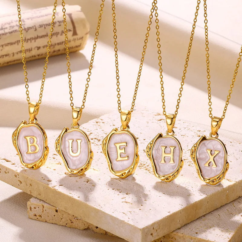 the best A-Z Alphabet Gold Plated Stainless Steel Pendant Necklace