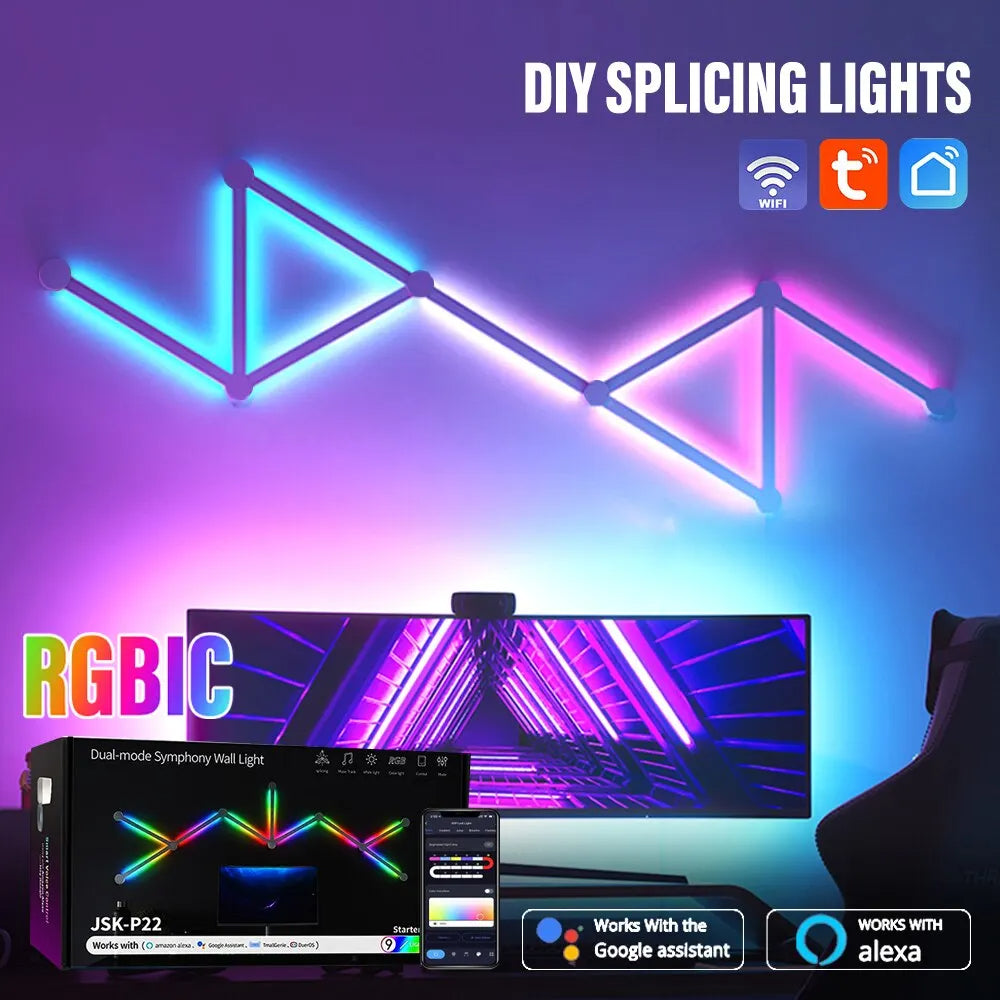 Decorative Smart WIFI LED Wall Light Bar Lamp RGBIC