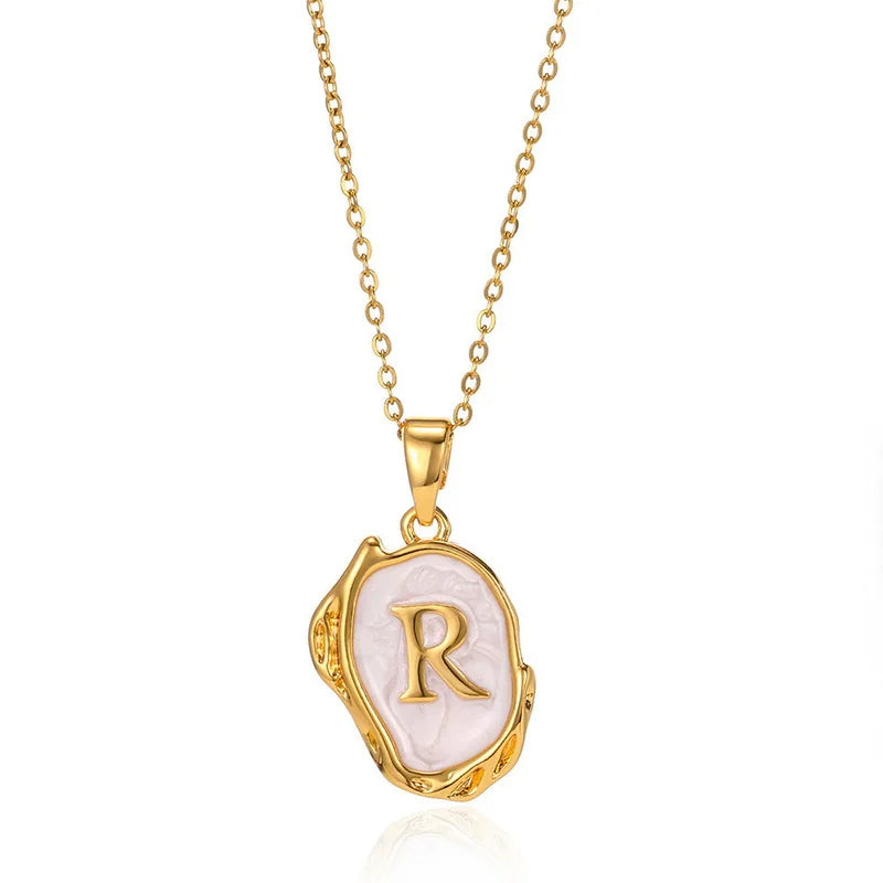 the best A-Z Alphabet Gold Plated Stainless Steel Pendant Necklace