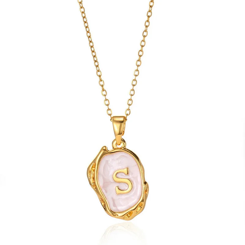 the best A-Z Alphabet Gold Plated Stainless Steel Pendant Necklace
