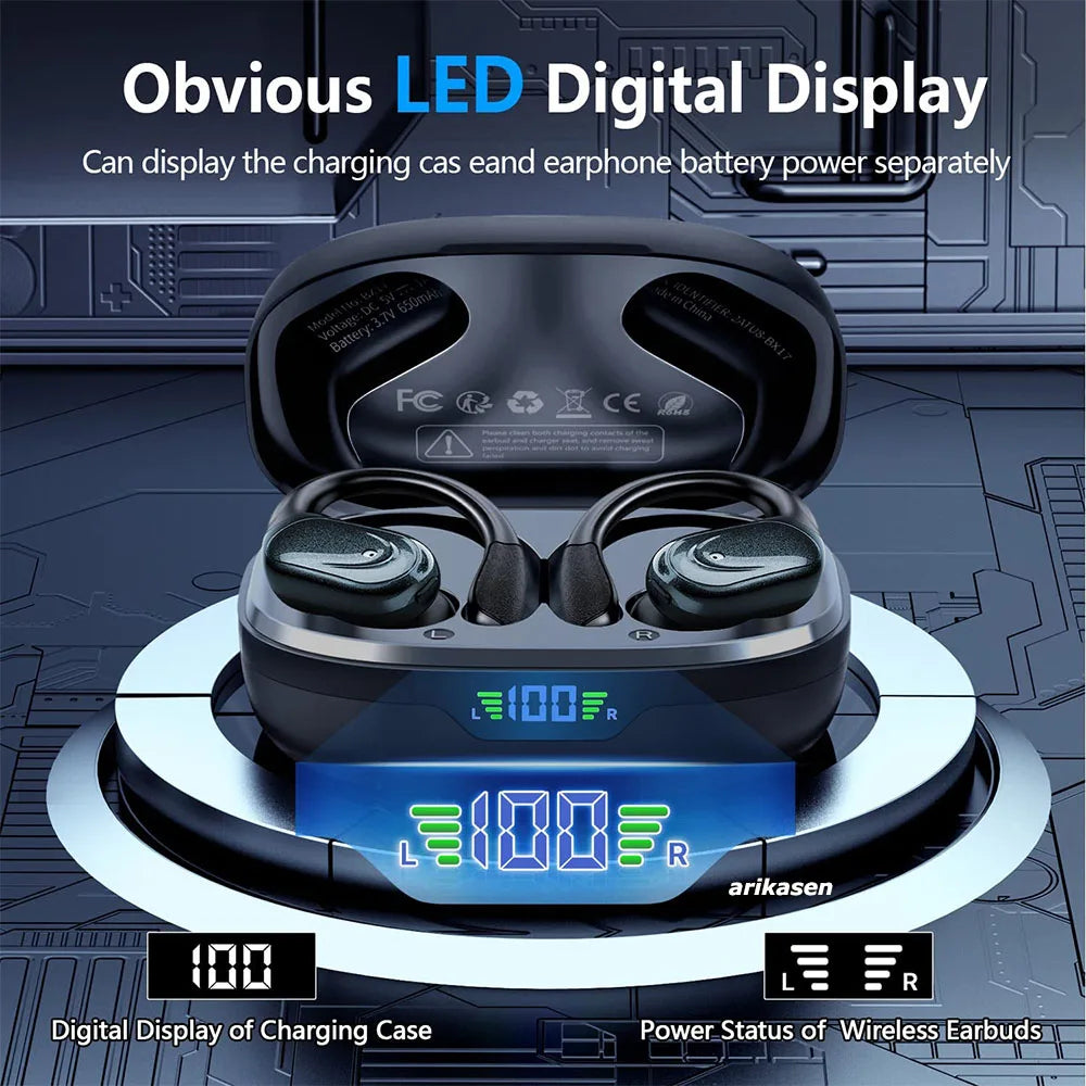 Wireless Bluetooth 5.3 Sport Earbuds with digital case