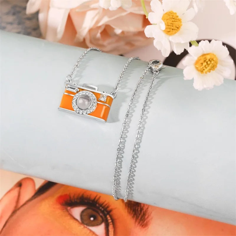 Custom Photo Camera Necklace