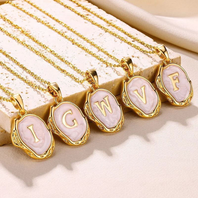 the best A-Z Alphabet Gold Plated Stainless Steel Pendant Necklace