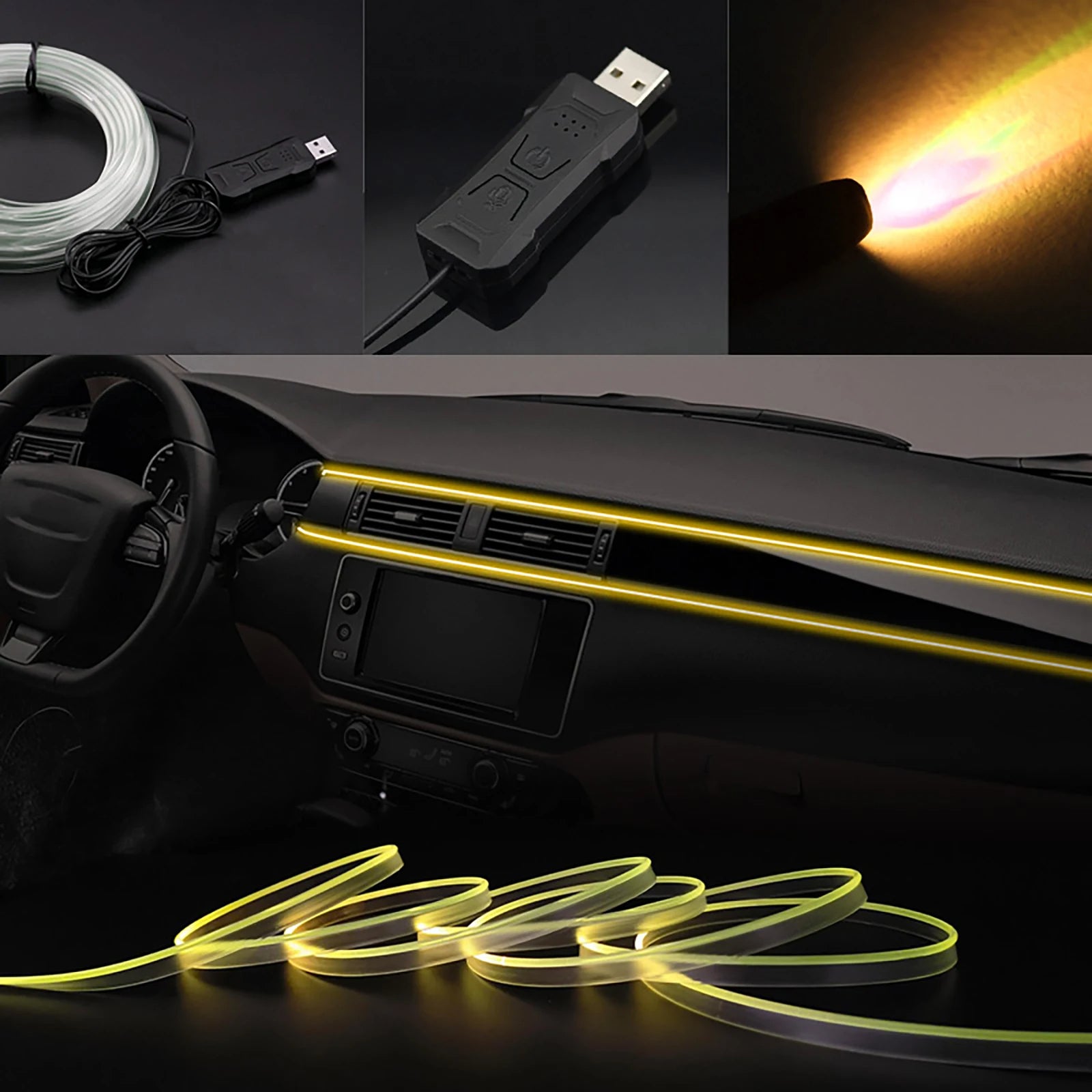 RGB Car Interior Ambient LED Light Strip in alibaba