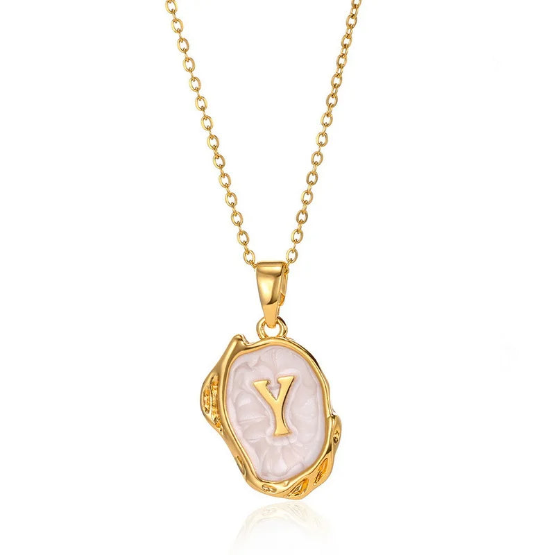 the best A-Z Alphabet Gold Plated Stainless Steel Pendant Necklace