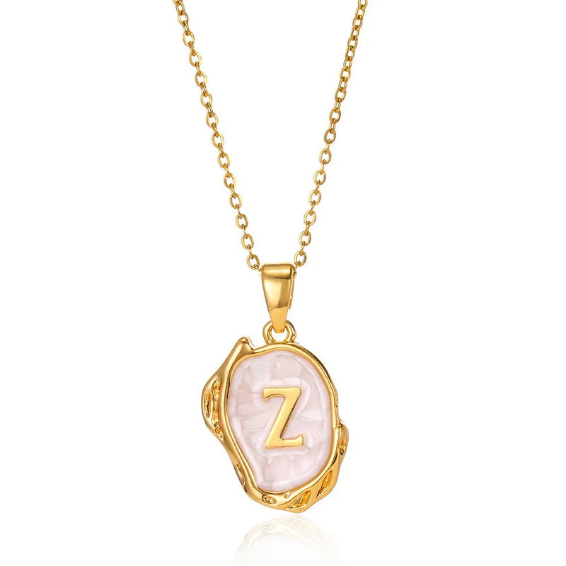 the best A-Z Alphabet Gold Plated Stainless Steel Pendant Necklace
