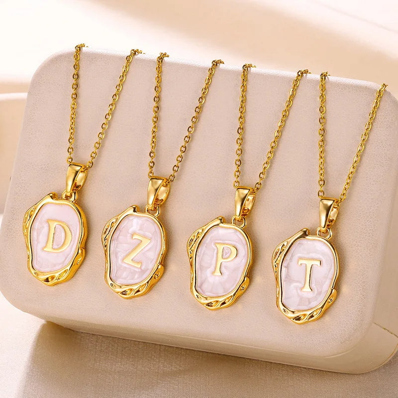 the best A-Z Alphabet Gold Plated Stainless Steel Pendant Necklace