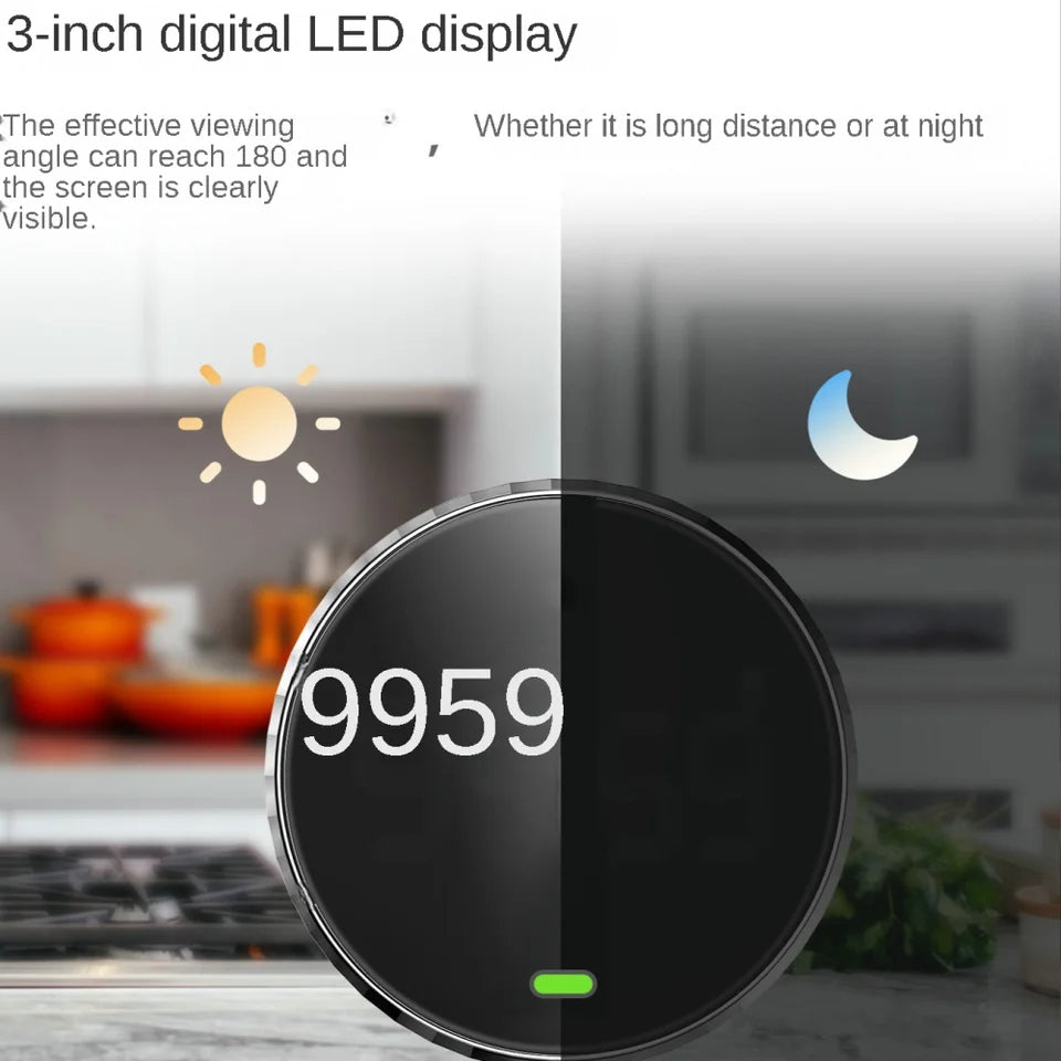 Led Digital round Timer with countdowns, stopwatch functions, and alarm
