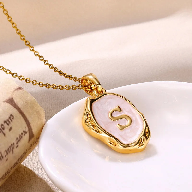 the best A-Z Alphabet Gold Plated Stainless Steel Pendant Necklace