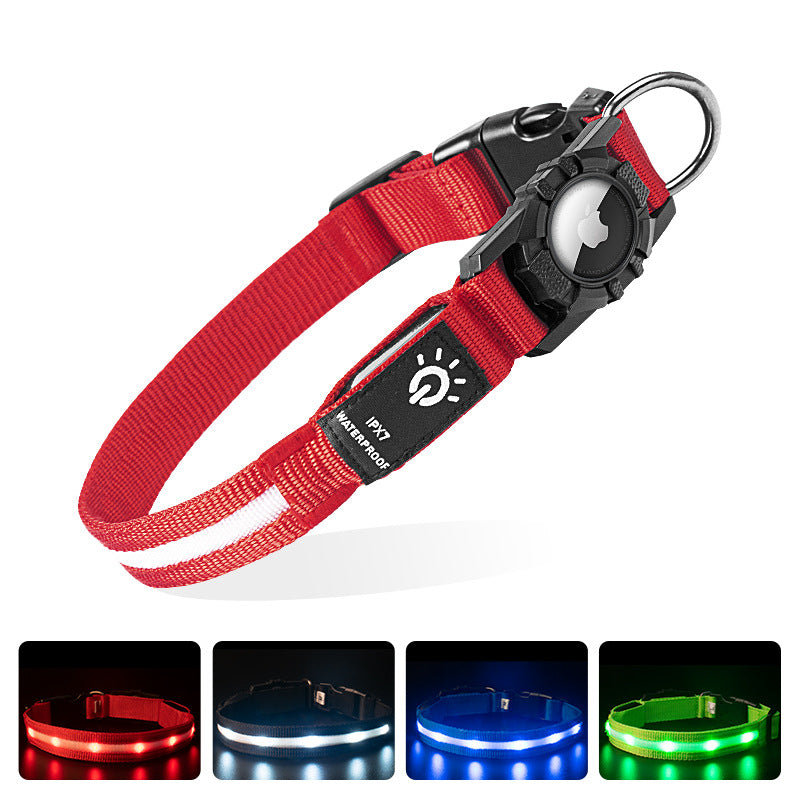 New Smart LED Dog Collar with AirTag Holder