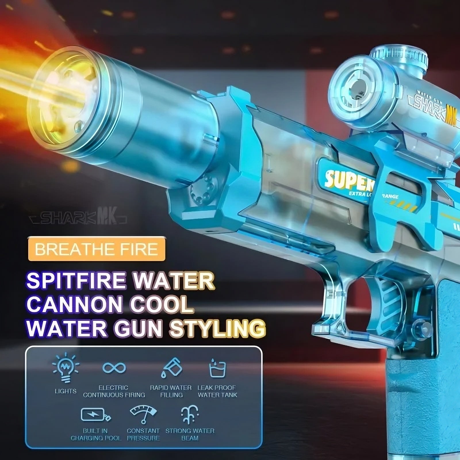 trending Glow LED Electric fully automatic Water Gun