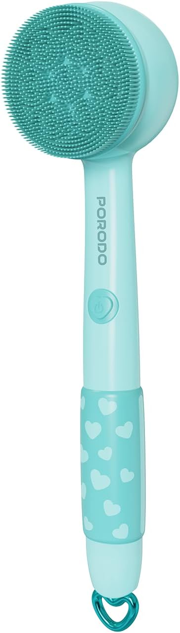 Porodo Lifestyle Kids Electric Bath Brush - Soft Silicone, 2-Speed, Type-C, Pink