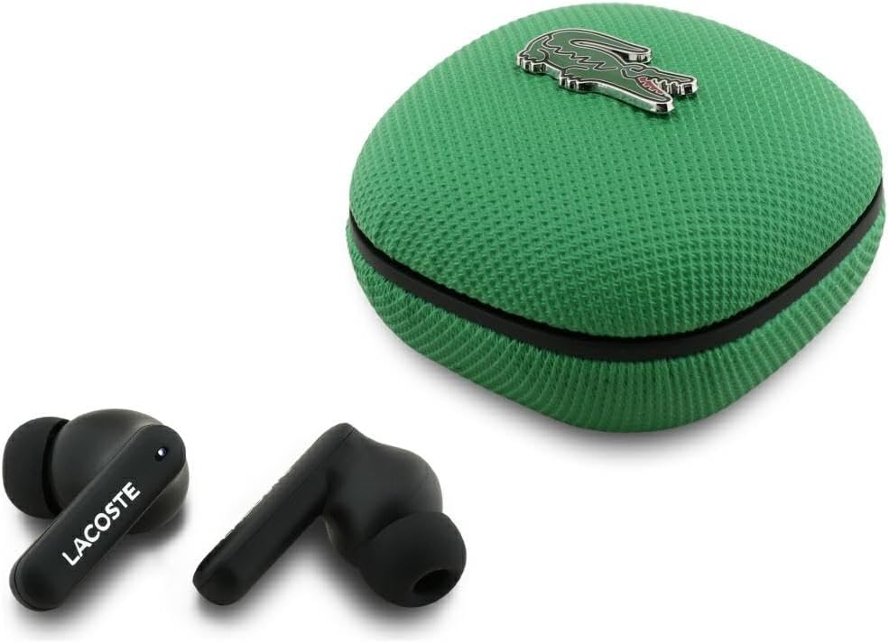 Lacoste Premium Leather TWS Earbuds: Hi-Res Audio, 6-Hour Playtime, Bluetooth 5.4