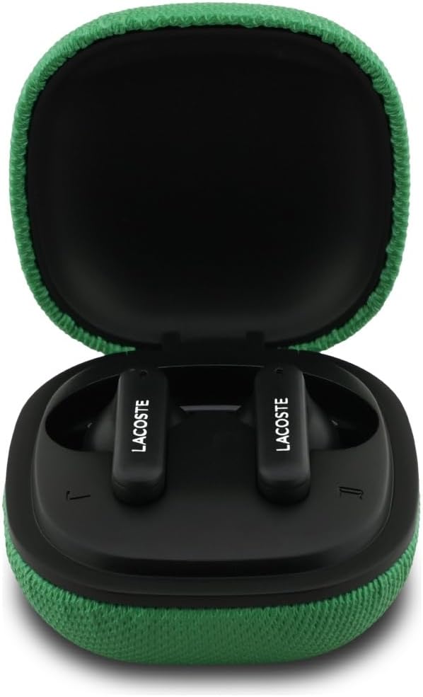 Lacoste Premium Leather TWS Earbuds: Hi-Res Audio, 6-Hour Playtime, Bluetooth 5.4