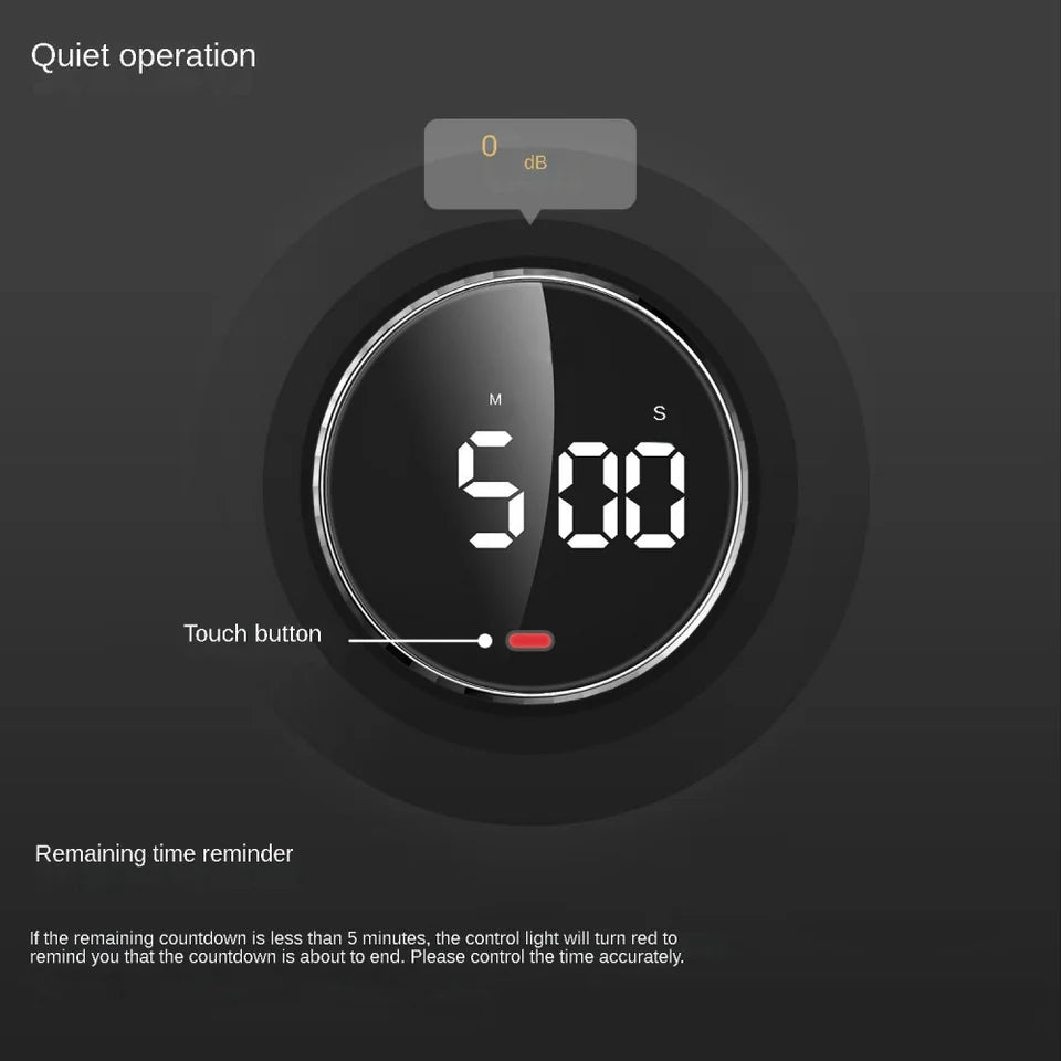Led Digital round Timer with countdowns, stopwatch functions, and alarm