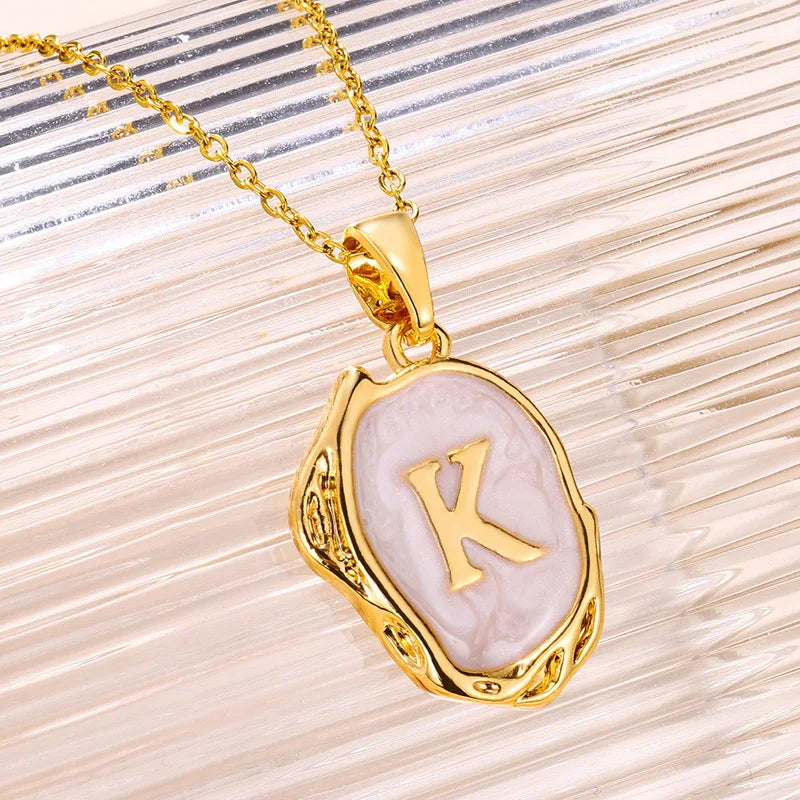 the best A-Z Alphabet Gold Plated Stainless Steel Pendant Necklace