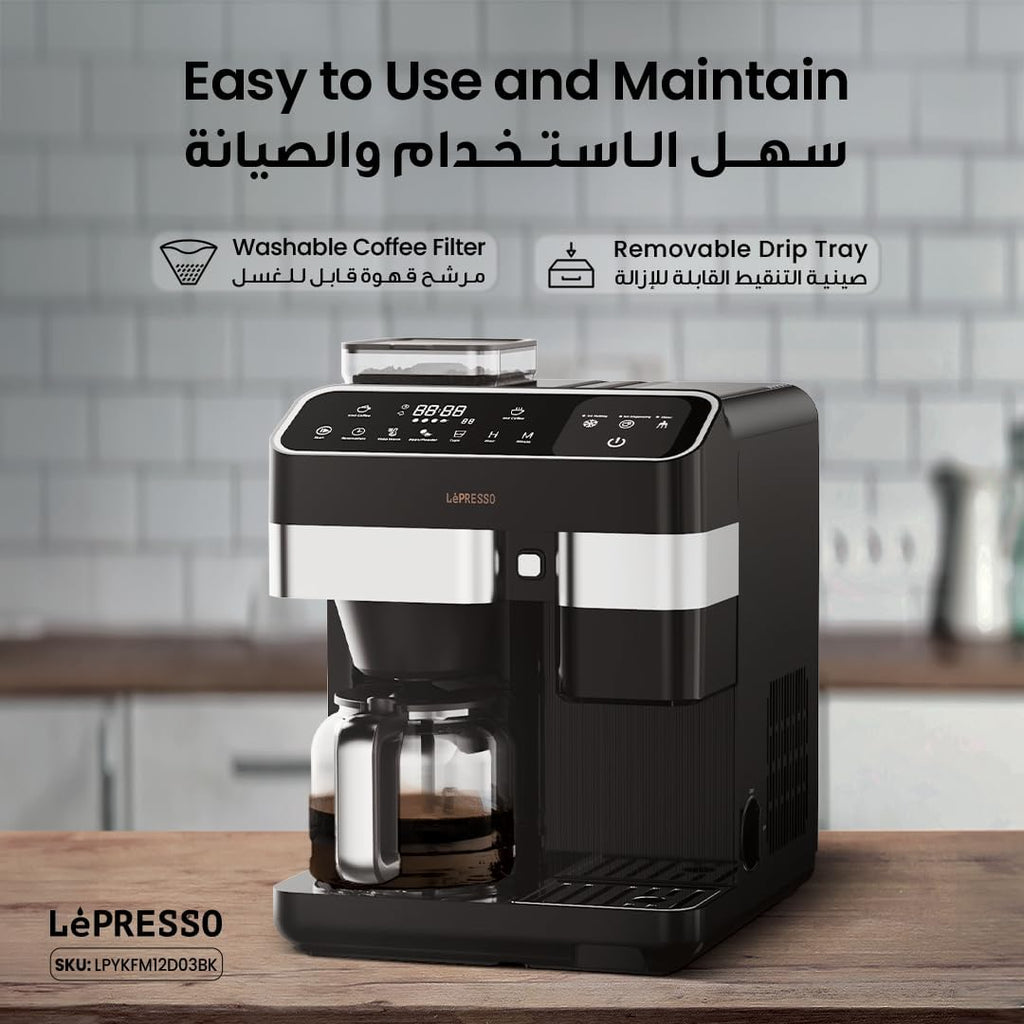 LePresso Automatic Coffee & Ice Maker: Grinder, Hot & Cold Brew, Touch Control