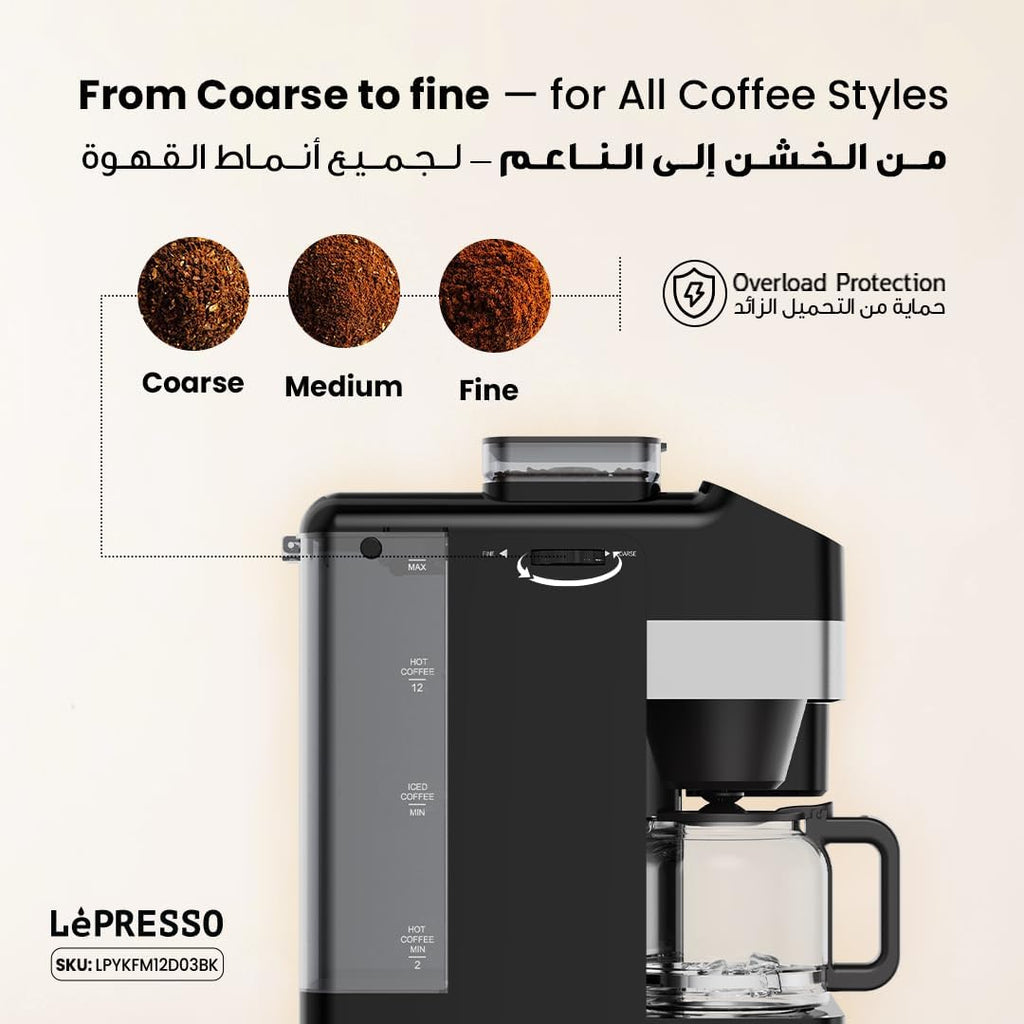 LePresso Automatic Coffee & Ice Maker: Grinder, Hot & Cold Brew, Touch Control