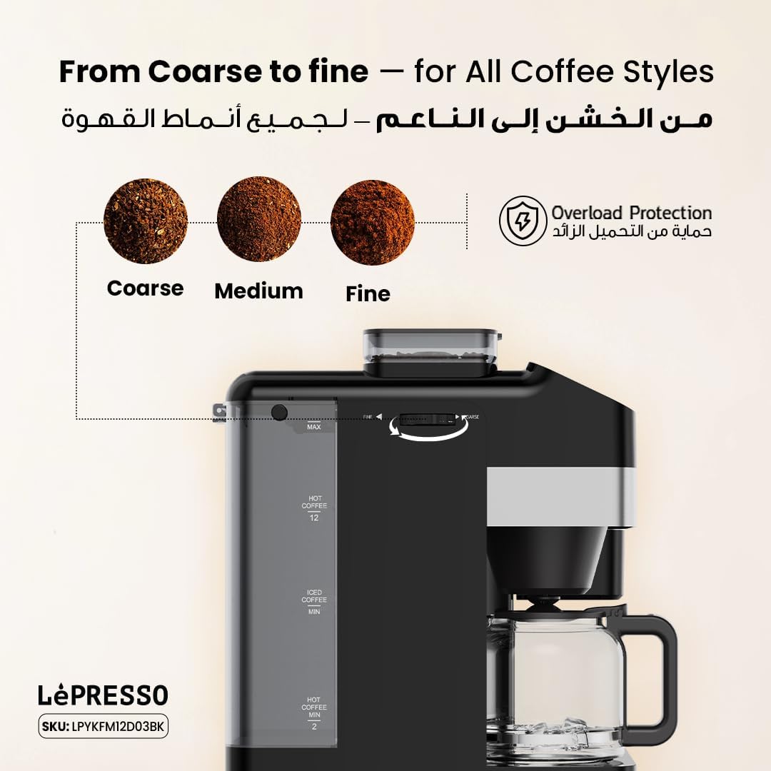 LePresso Automatic Coffee & Ice Maker: Grinder, Hot & Cold Brew, Touch Control