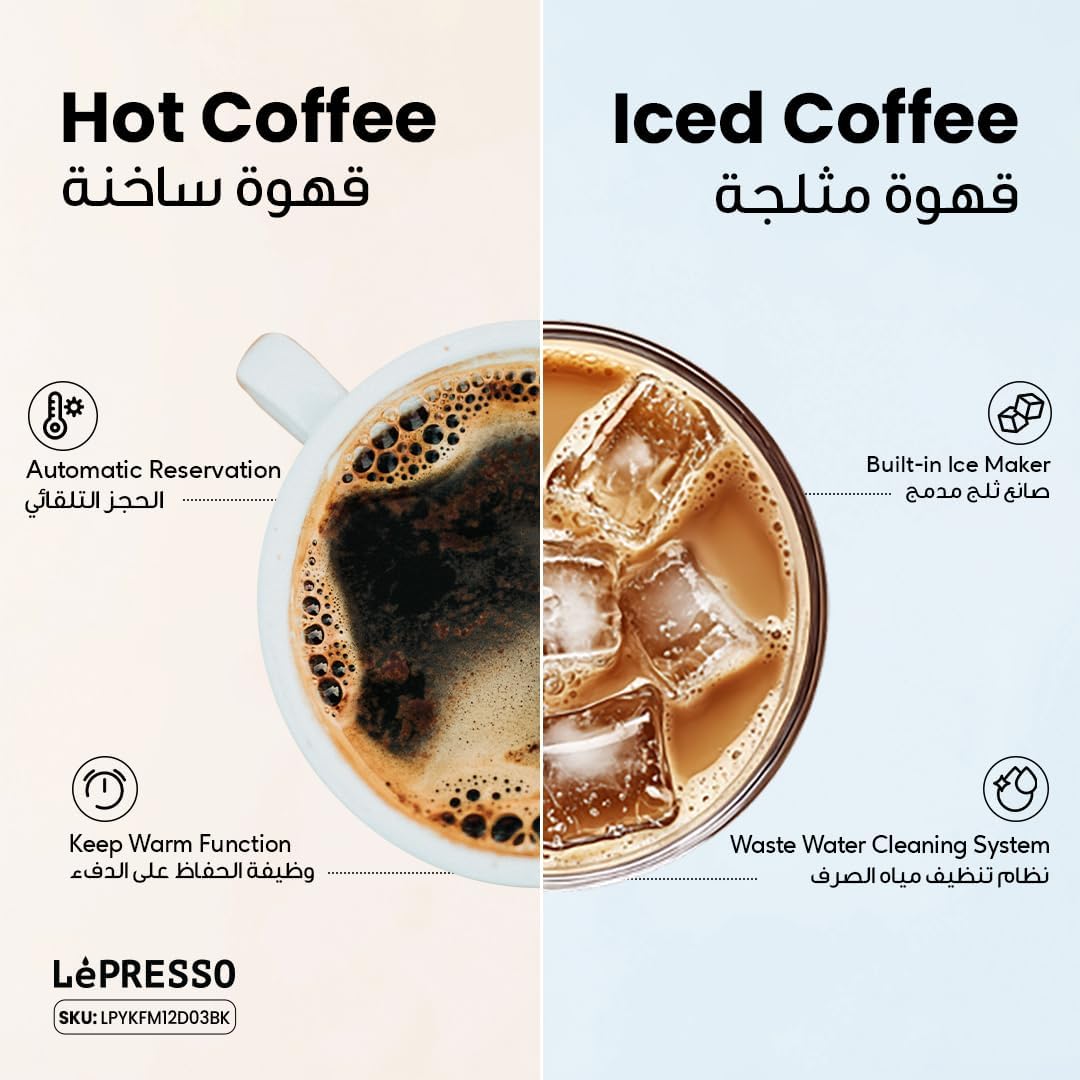 LePresso Automatic Coffee & Ice Maker: Grinder, Hot & Cold Brew, Touch Control