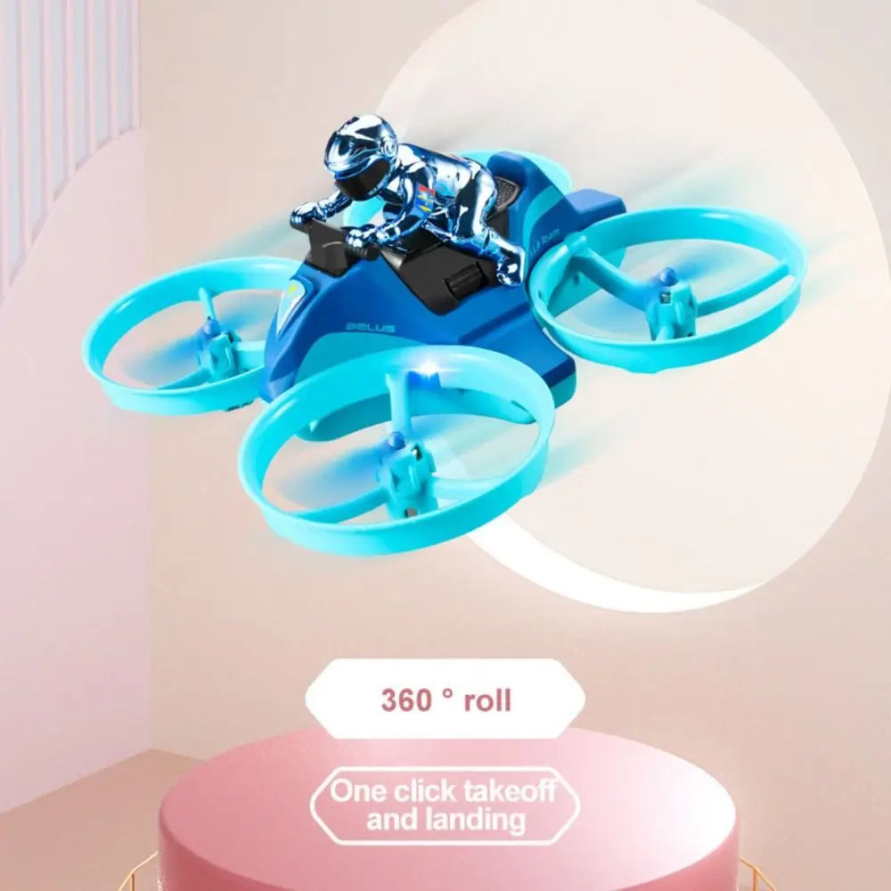 3-in-1 Mini RC Drone terrain quadcopter, hovercraft, and boat in one