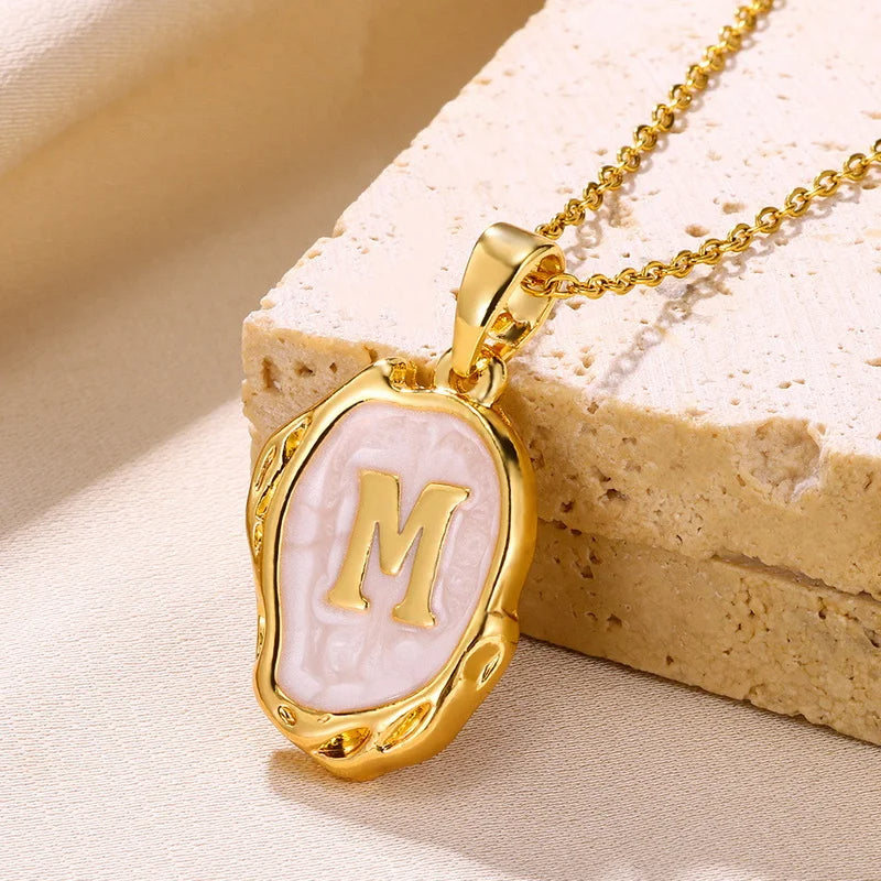 the best A-Z Alphabet Gold Plated Stainless Steel Pendant Necklace