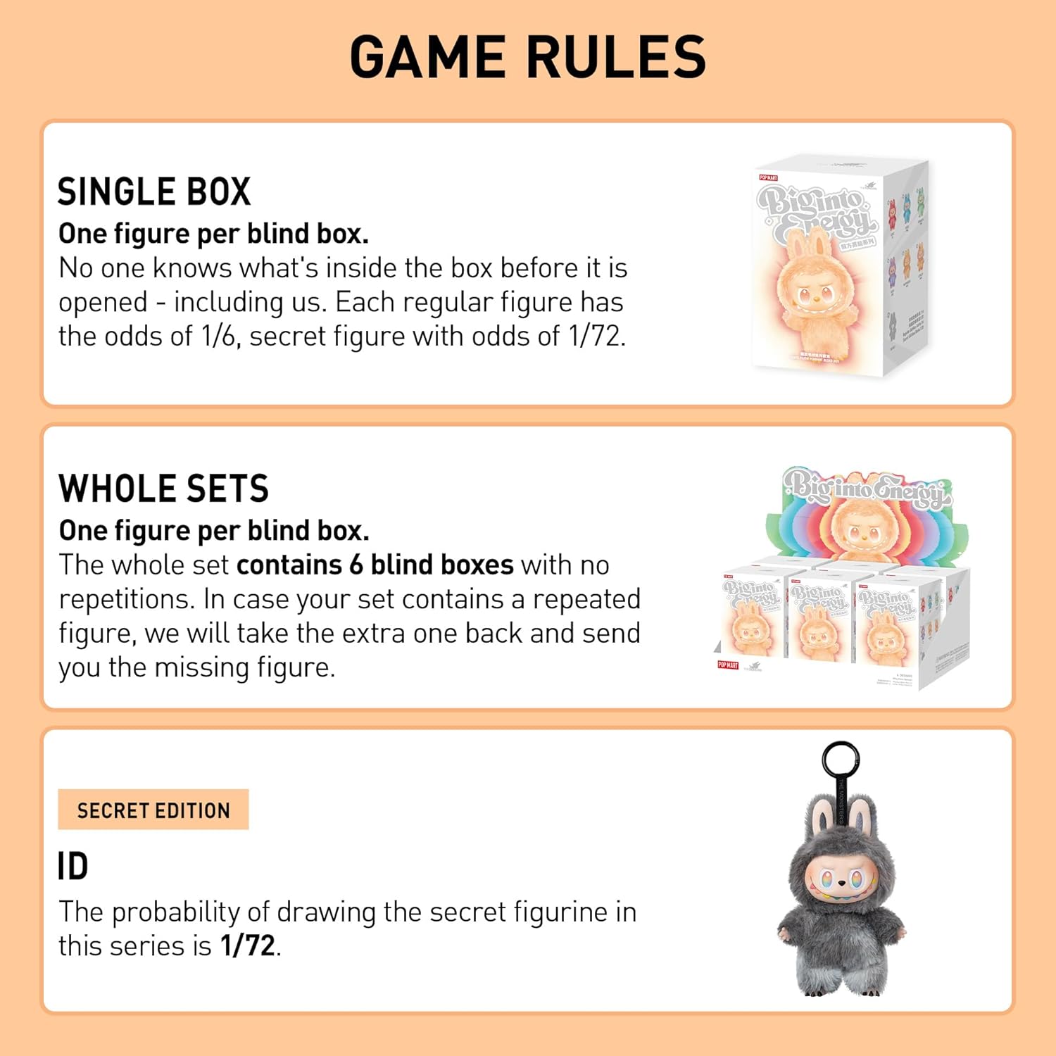 POP MART Labubu The Monsters Big Energy Vinyl Plush Blind Box Collectible Toy