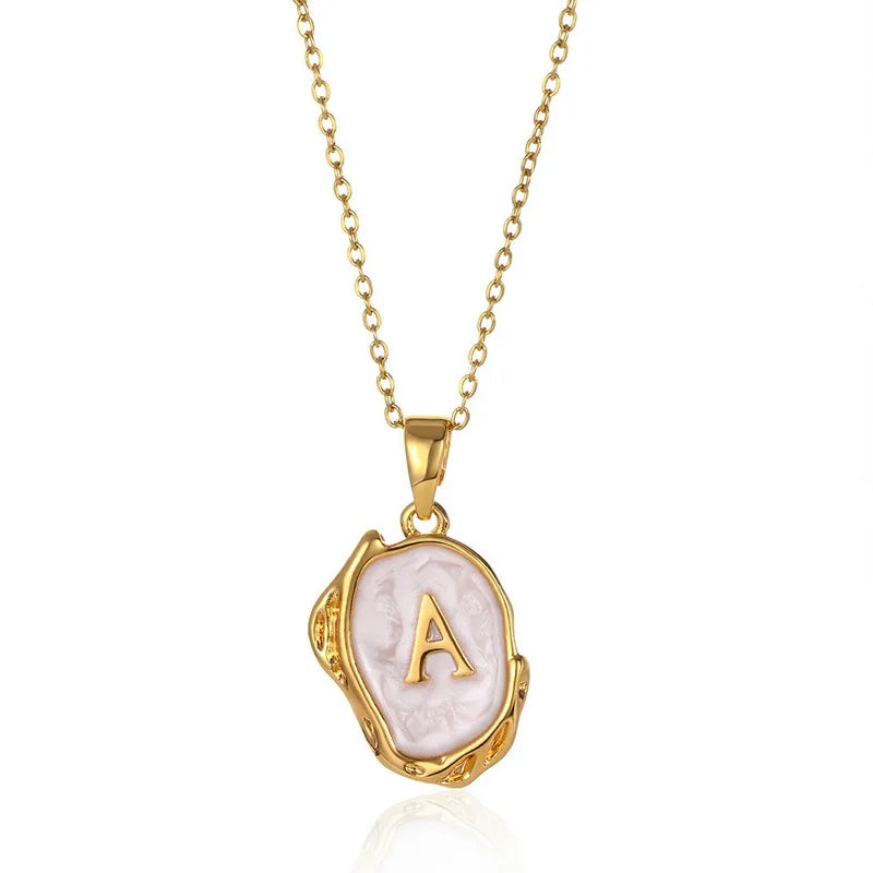 the best A-Z Alphabet Gold Plated Stainless Steel Pendant Necklace