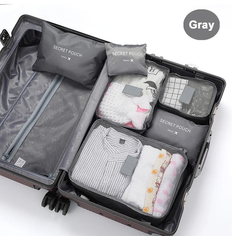 6 Pcs Travel Clothes Storage Bags
