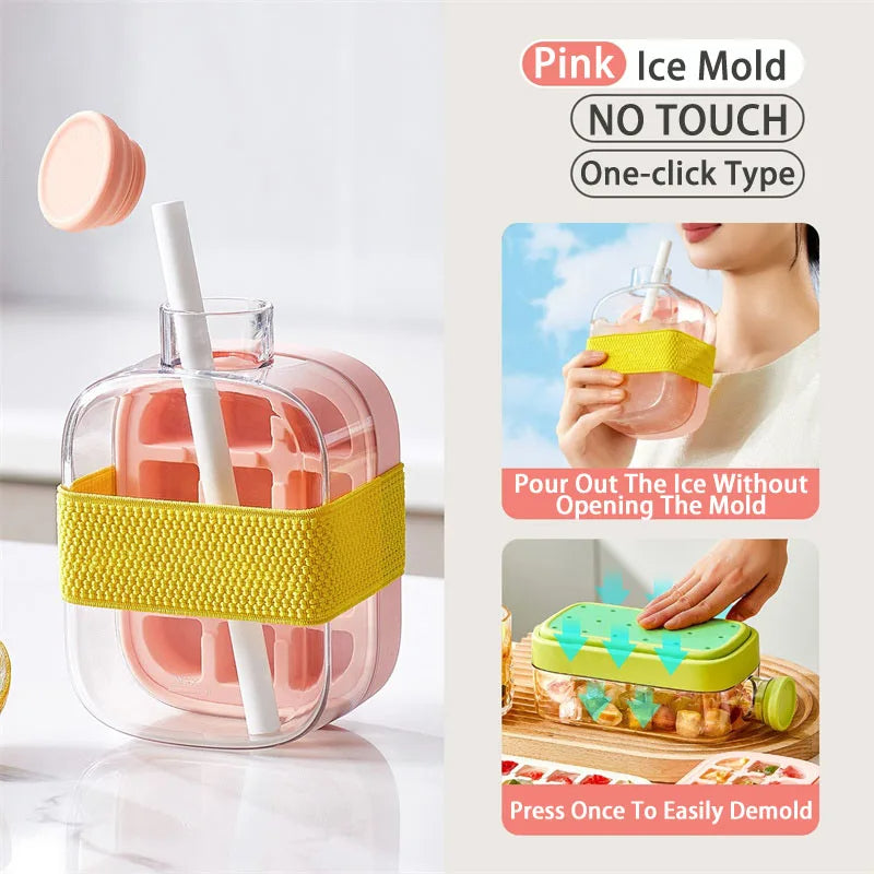 Ice Cube Tray With Straw