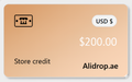 200$ Alidrop.ae Credit Card