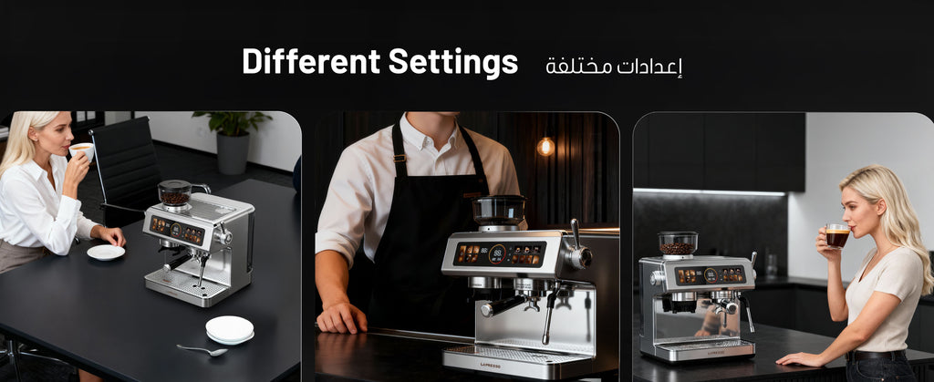 LePresso Semi-Automatic Espresso Machine: 2950W, Dual Boiler, Adjustable Grind, Silver