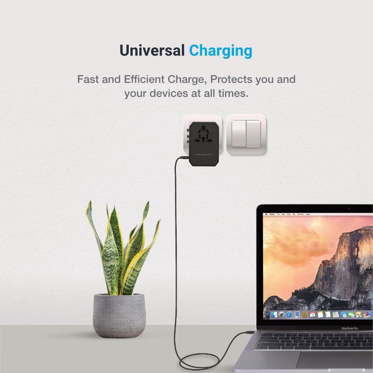 Powerology 45W USB-C PD Universal Travel Charger: Multi-Port Fast Charging Solution
