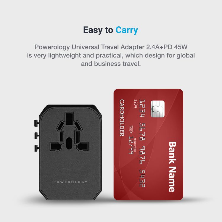 Powerology 45W USB-C PD Universal Travel Charger: Multi-Port Fast Charging Solution