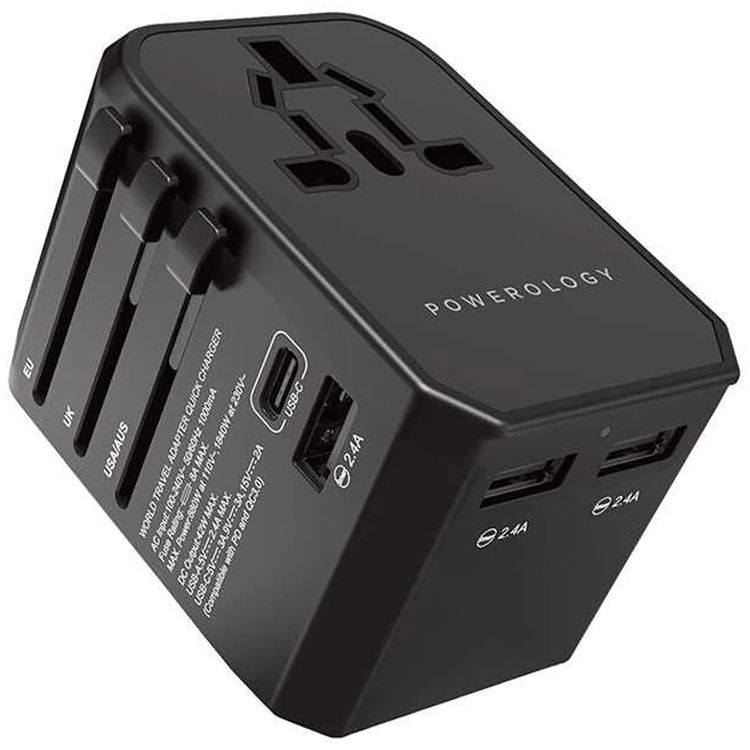 Powerology 45W USB-C PD Universal Travel Charger: Multi-Port Fast Charging Solution