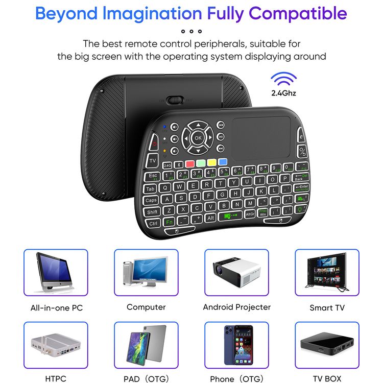 Porodo Wireless Gaming Keyboard Mouse Combo, 84 Keys, 10m Bluetooth Range, Black