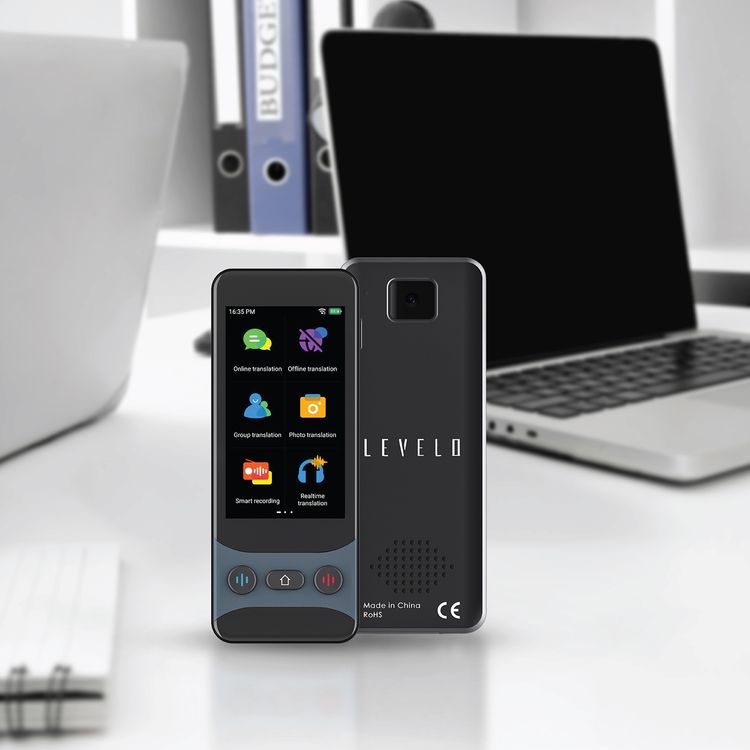 Levelo FluentLink Smart Voice Translator: Offline/Online, 142 Languages, Instant 0.5s Translation