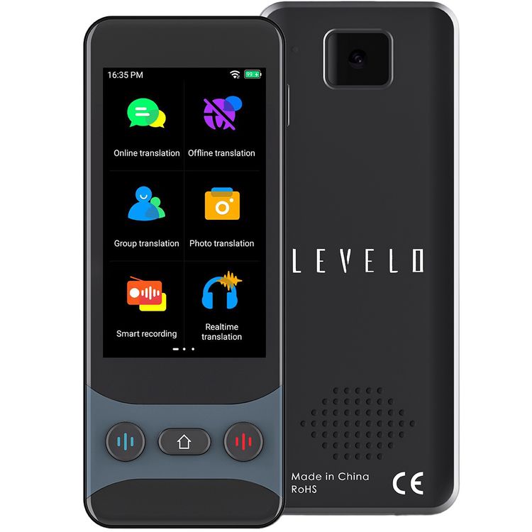 Levelo FluentLink Smart Voice Translator: Offline/Online, 142 Languages, Instant 0.5s Translation