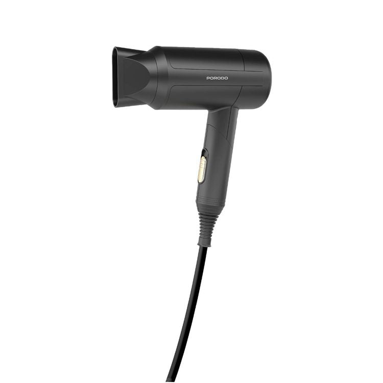 Porodo Lifestyle 1200W Foldable Hair Dryer with Concentrator Nozzle, Overheat Protection