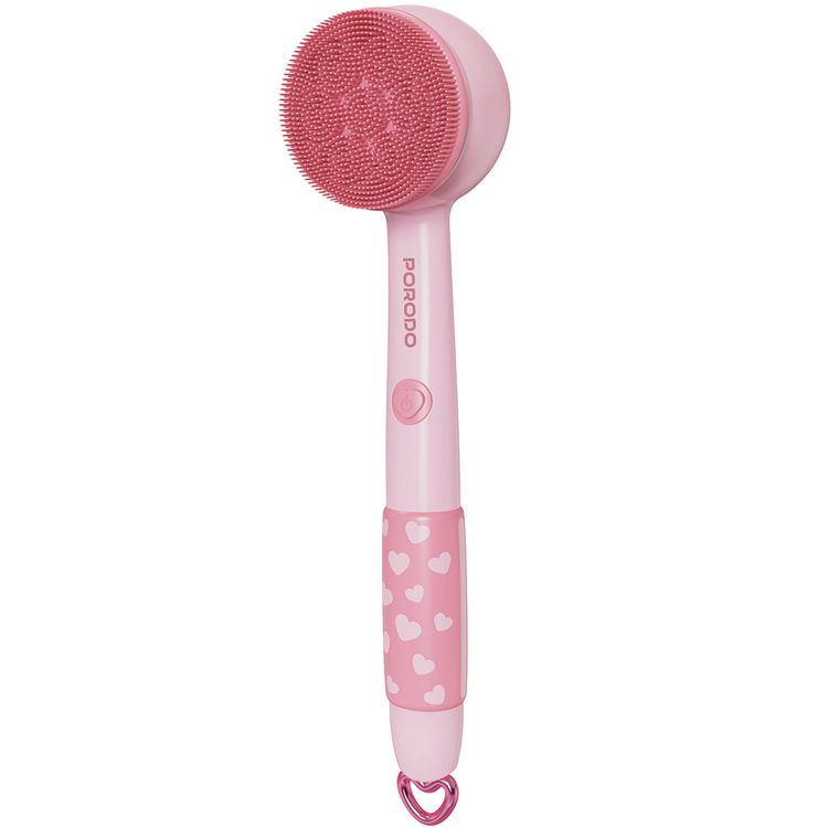 Porodo Lifestyle Kids Electric Bath Brush - Soft Silicone, 2-Speed, Type-C, Pink