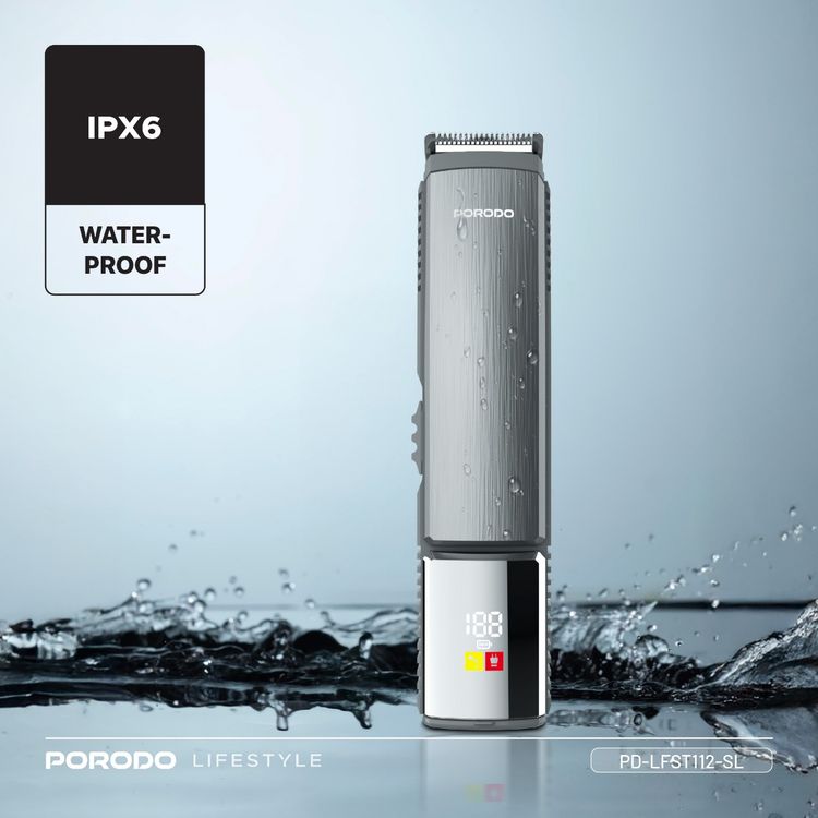 Porodo Lifestyle 14-in-1 Waterproof Trimming Kit: Cordless Grooming, USB-C Charging
