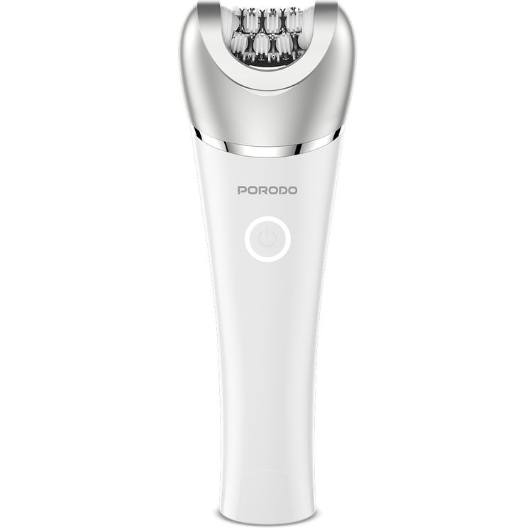 Porodo Lifestyle Waterproof Face & Body Epilator with 8 Heads, 5800RPM, White