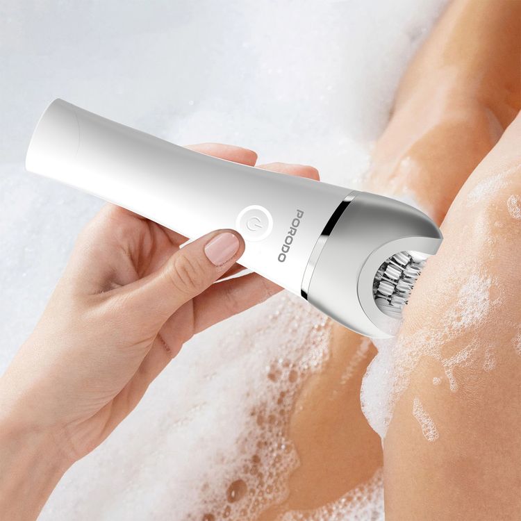 Porodo Lifestyle Waterproof Face & Body Epilator with 8 Heads, 5800RPM, White