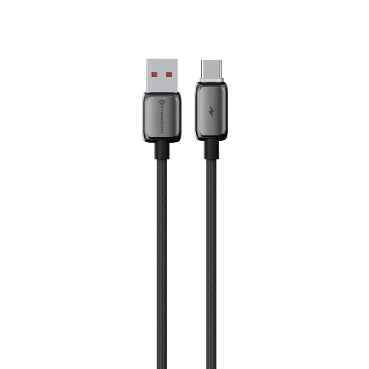 Powerology Zinco Series USB-A to USB-C Braided Fast Charge Cable 20W 1m Gray