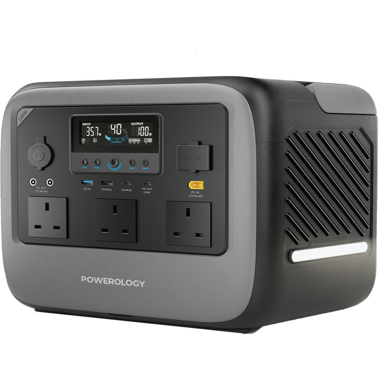 Powerology Pater III Portable Power Station 1200W 945Wh Battery Gray