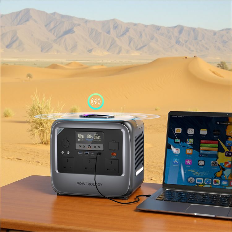 Powerology Pater III Portable Power Station 1200W 945Wh Battery Gray