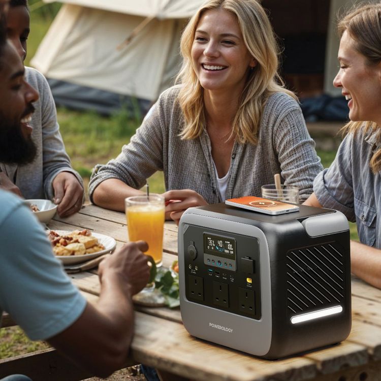 Powerology Pater III Portable Power Station 1200W 945Wh Battery Gray